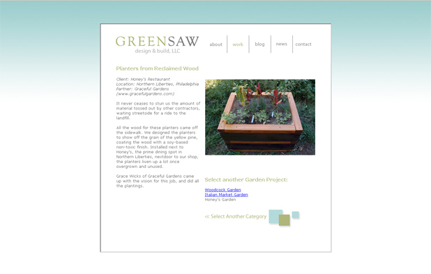 Greensaw interior web page