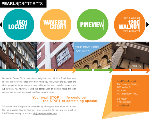 Interactive - Pearl Properties Website home page
