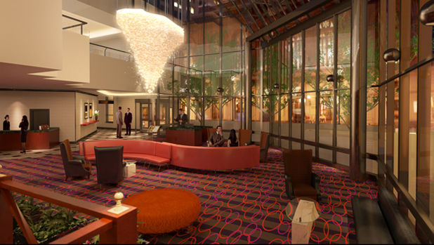 3d architectural rendering - Doubletree Hotel Lobby
