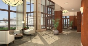 3d architectural rendering - Locust Point Lobby