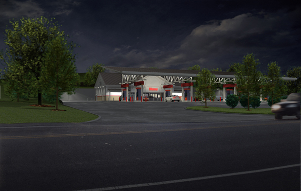 3d architectural rendering - Wawa Exterior Street view