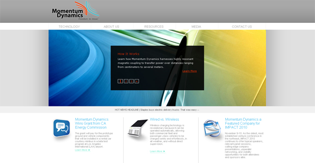 Momentum Dynamics website homepage