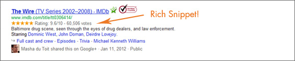 Example of Rich Snippet in Search Engine Result Example of Rich Snippet in Search Engine Result