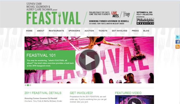 Philly Feastival Website Screenshot