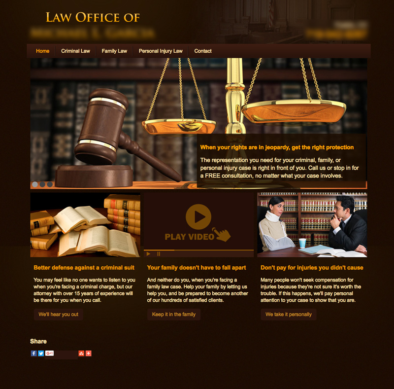 an awful website for a law firm home page filled with cliches
