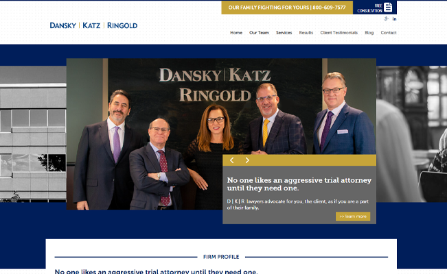 Legal website development for Dansky Katz Ringold by Philadelphia marketing company Splat